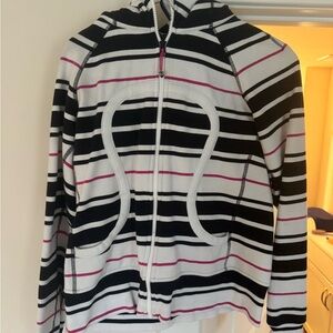 Lululemon Black and White Striped Hoodie